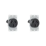 2 Pack Tomacorriente Industrial Superficial, NEMA 10-50R, 125/250V, Negro, Eaton