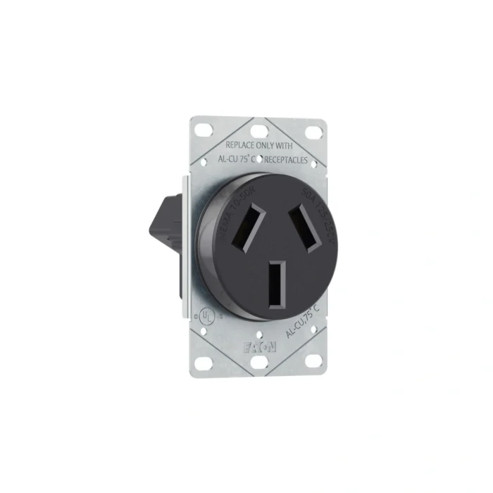 2 Pack Tomacorriente Industrial Superficial, NEMA 10-50R, 125/250V, Negro, Eaton - Imagen 2