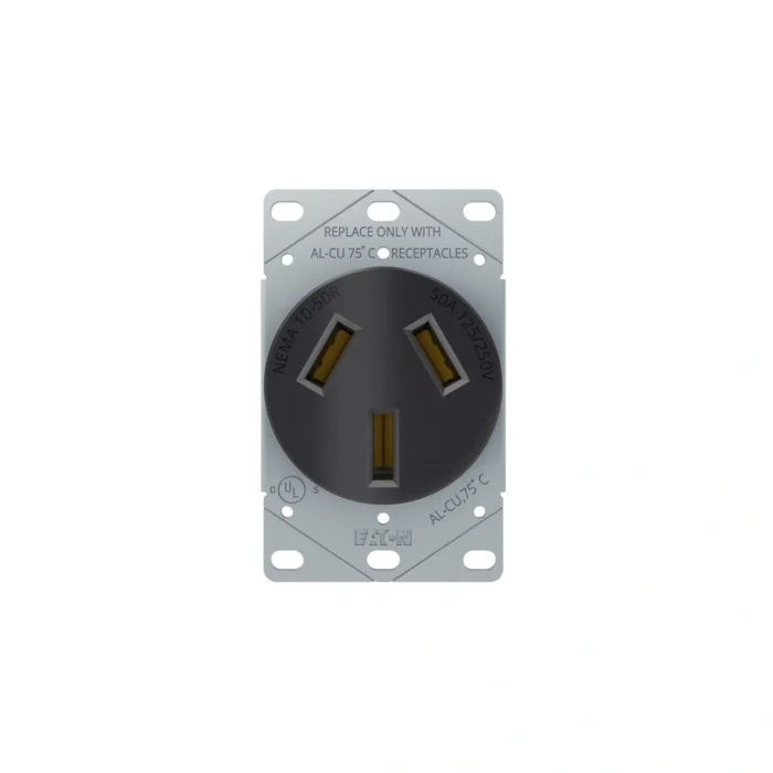 2 Pack Tomacorriente Industrial Superficial, NEMA 10-50R, 125/250V, Negro, Eaton - Imagen 4
