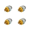 4 Pack Enchufe Aéreo Blindado, NEMA 5-15P, 18-12 AWG, 125V, Amarillo, Eaton