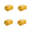 4 Pack Enchufe Aéreo de Vinil, NEMA 6-15P, 18-12 AWG, 250V, Amarillo, Eaton