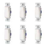 6 Pack Interruptor Sencillo, Blanco, Eaton