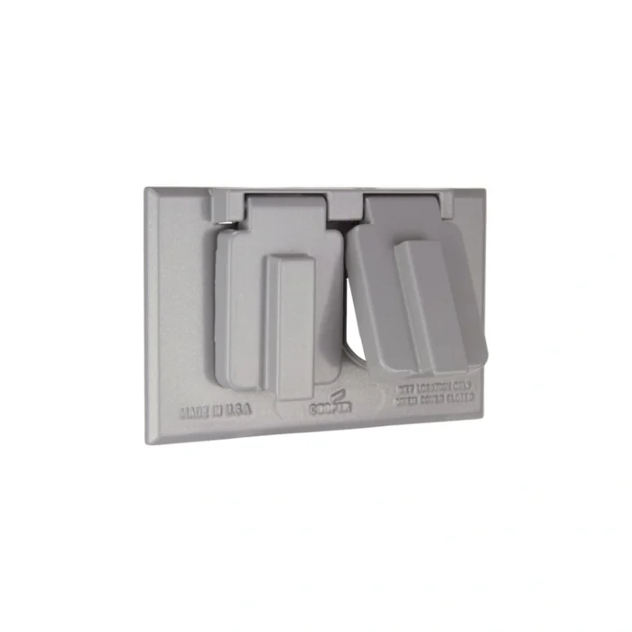 Tapa Para Toma Doble Intemperie, Metal, Gris, Eaton - Imagen 3