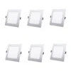 6 Pack Panel LED DOB Empotrable Cuadrado 5″, 6W, 6500K, Decolux