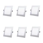 6 Pack Panel LED DOB Empotrable Cuadrado 5″, 6W, 6500K, Decolux