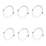 6 Pack Panel LED DOB Empotrable Redondo 4″, 6W, 6500K, Decolux