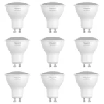9 Pack Bombillo Dicroico GU10, 7W, 3000K, Samsung LED,  Wellmax