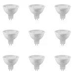 9 Pack Bombillo LED Dicroico Bi- Pin GU5.3, 7W, 3000K, Samsung LED,  Wellmax