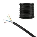 Cable de Red UTP Cat6 Doble Chaqueta para Exterior, Negro, Bobina 305m, Elecon