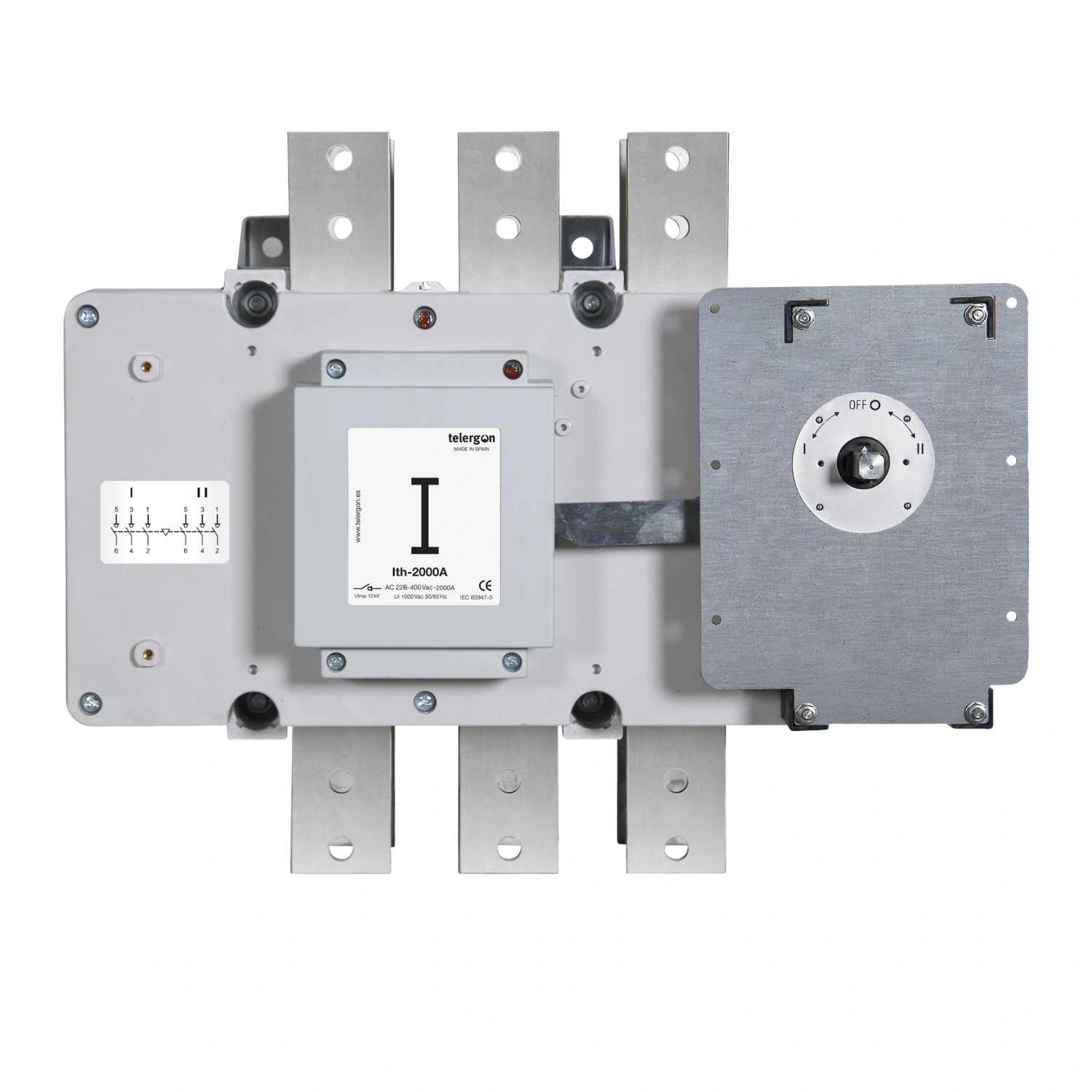 ElectriCaracas Transferencia 3 polos 1-0-2 con Mando en puerta y Puentes - 2.000A - Telergon Transferencia 3 polos 1-0-2 con Mando en puerta y Puentes, 2.000A, Telergon - Imagen 1