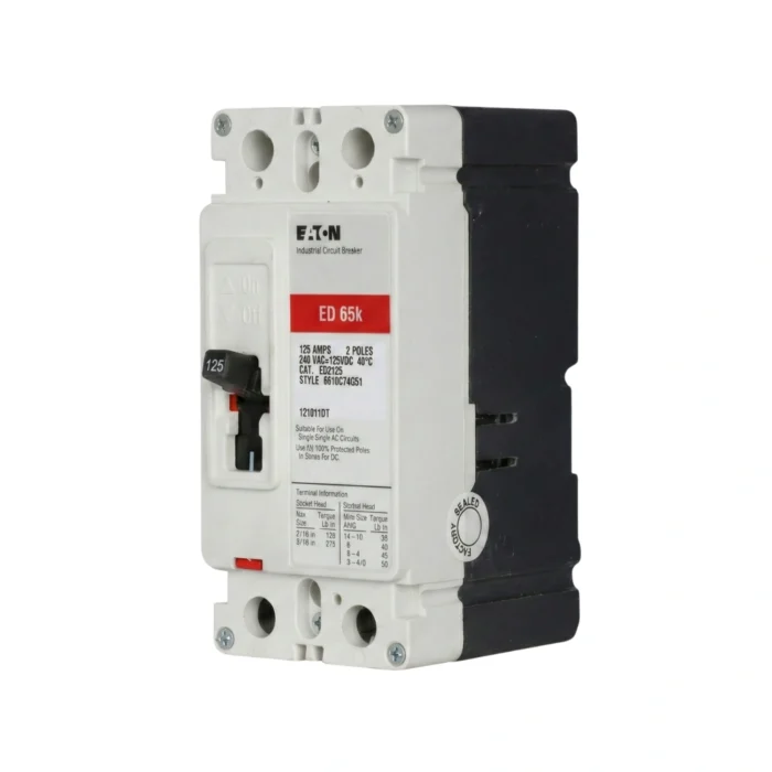 Breaker Caja Moldeada 2x125A, Línea ED, Serie C, Eaton - Imagen 3