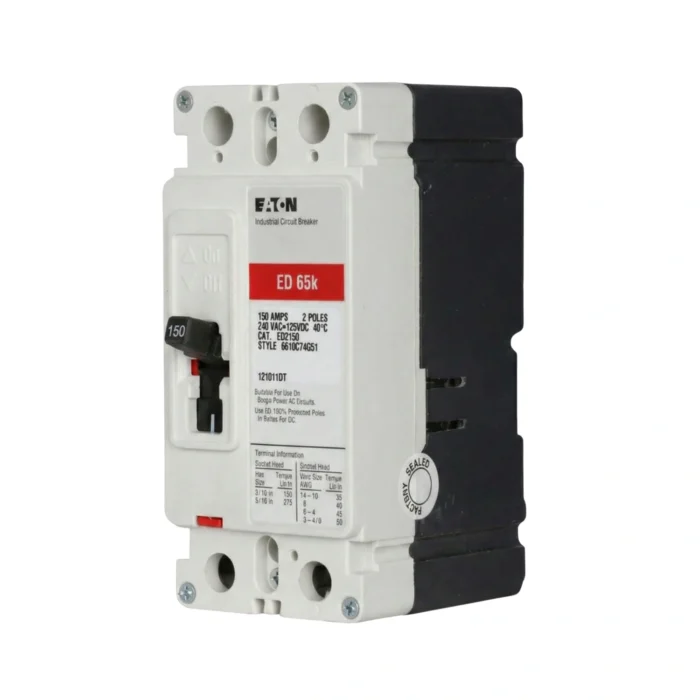 Breaker Caja Moldeada 2x150A, Línea ED, Serie C, Eaton - Imagen 3