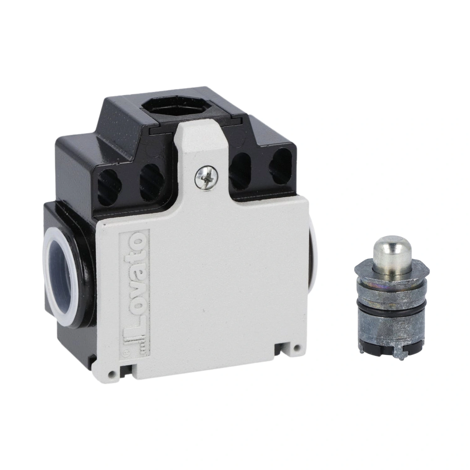 ElectriCaracas Final de Carrera Cuerpo Metálico, 2 Entradas, C_Pistón, Lovato Electric 01 Final de Carrera Cuerpo Metálico, 2 Entradas, C/Pistón, Lovato Electric - Imagen 1