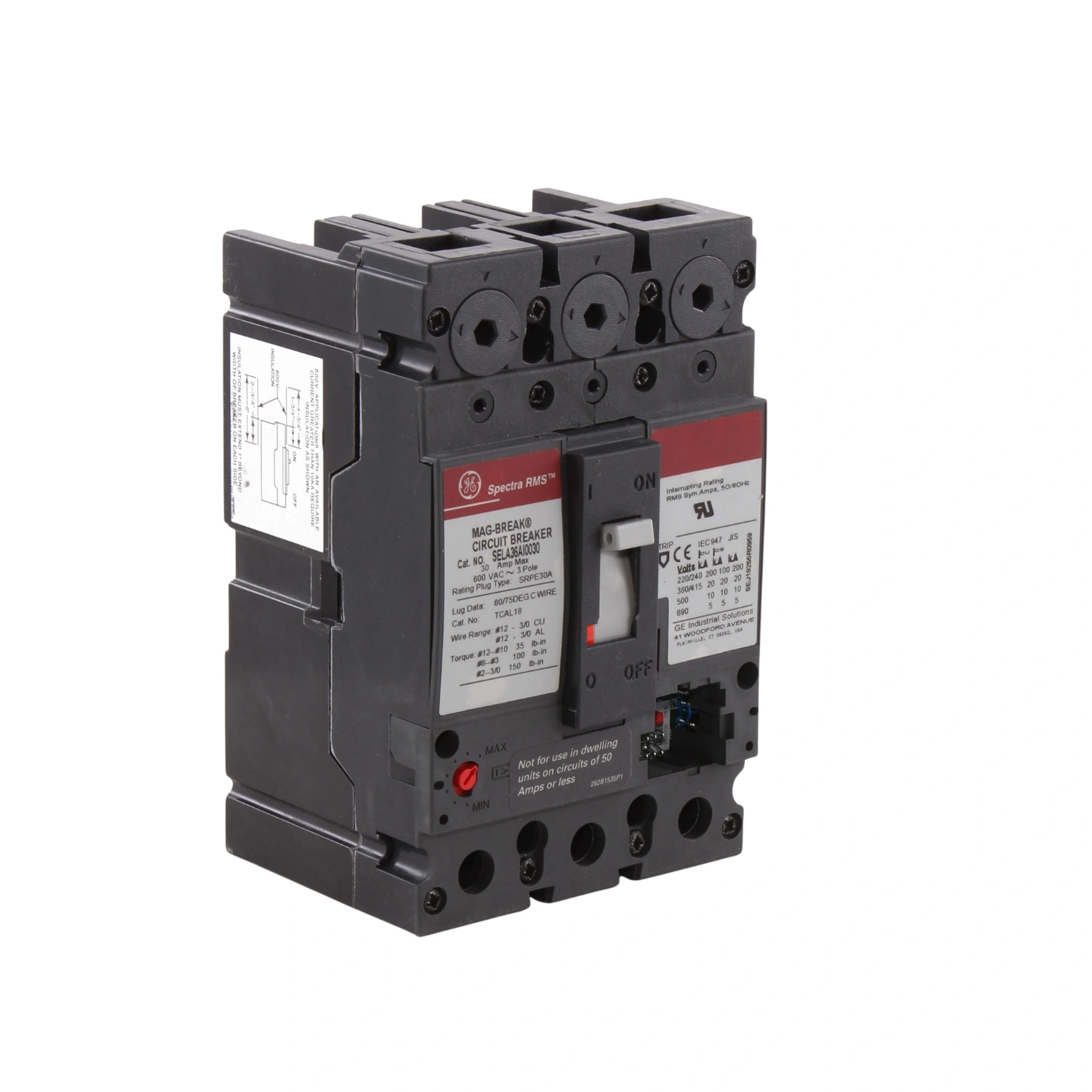 ElectriCaracas Breaker de Caja Moldeada Para Protección de Motor, 3x30A, SELA, Serie SPECTRA RMS, General Electric 01 Breaker de Caja Moldeada Para Protección de Motor, 3x30A, SELA, Serie SPECTRA RMS, General Electric - Imagen 1