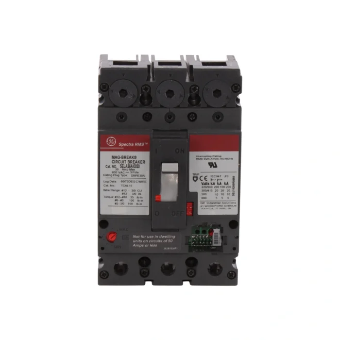 Breaker de Caja Moldeada Para Protección de Motor, 3x30A, SELA, Serie SPECTRA RMS, General Electric - Imagen 2