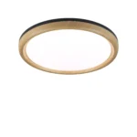 Lámpara Decorativa de Techo (Plafón), 3 Tonos, 36W, Negro-Madera, “Janeiro” Serie Style, Lucerna