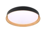 Lámpara Decorativa de Techo (Plafón), 3 Tonos, 36W, Negro-Madera, “Milano” Serie Style, Lucerna