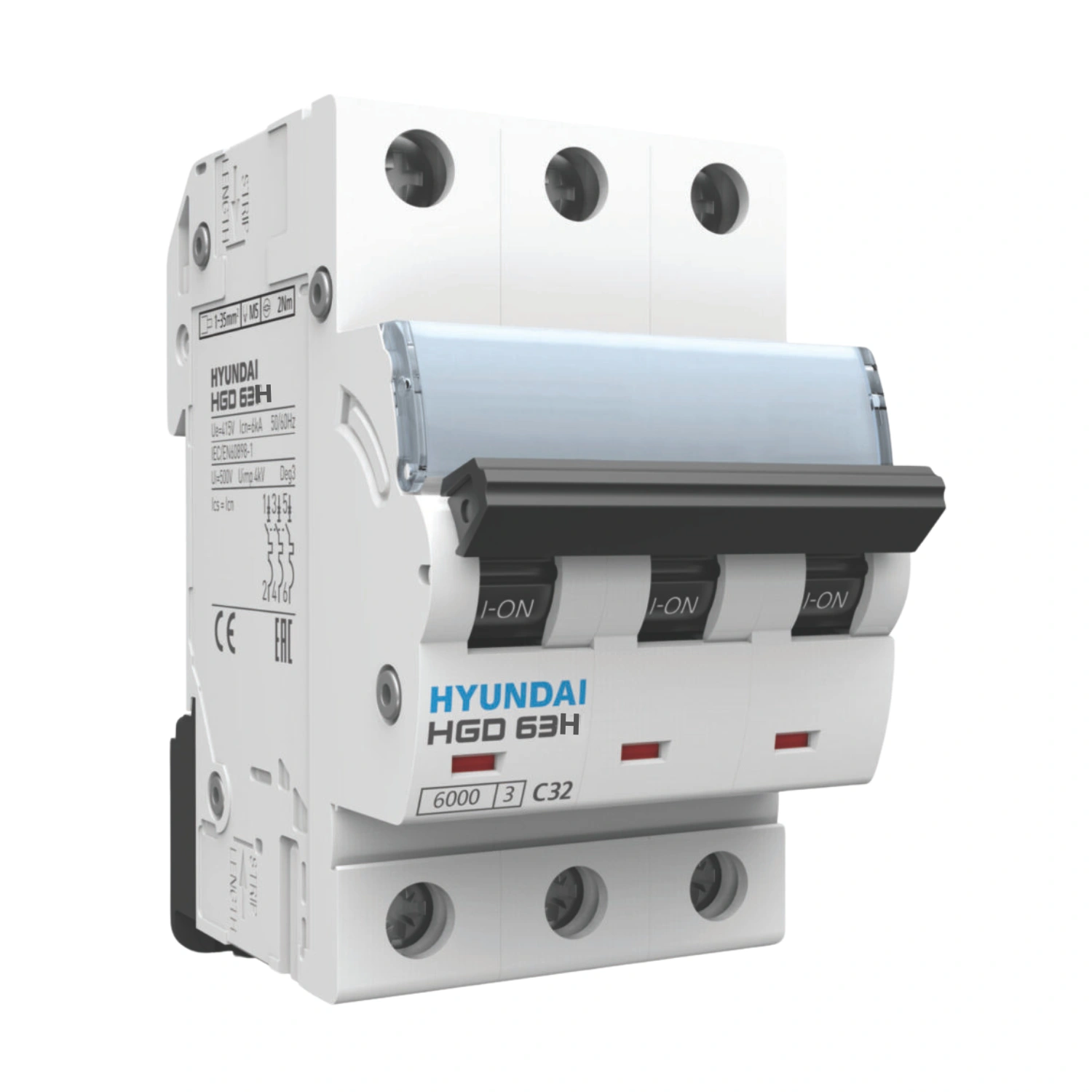 ElectriCaracas Mini Breaker Termomagnético, HGD 63H, 3x25A, Hyundai Mini Breaker Termomagnético, HGD 63H, 3x25A, Hyundai - Imagen 1